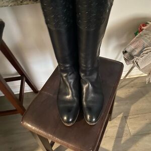 Louis Vuitton Black Leather Combat Boots